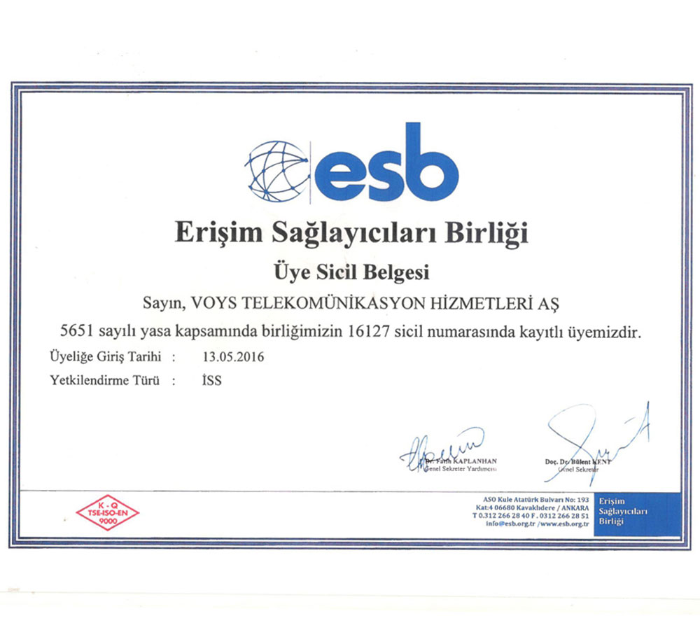 erişim sağlayıcıları birliği üyeliği